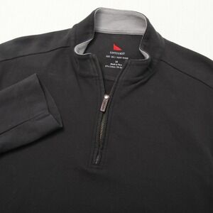 Untuckit Quarter Zip Pullover Mens Medium Black Santangelo Long Sleeve Sweater